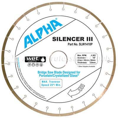 Alpha Silencer III for Porcelain/Crystallized Glass 14" Blade - Direct Stone Tool Supply, Inc
