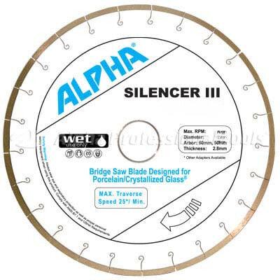 Alpha Silencer III for Porcelain/Crystallized Glass 16" Blade - Direct Stone Tool Supply, Inc