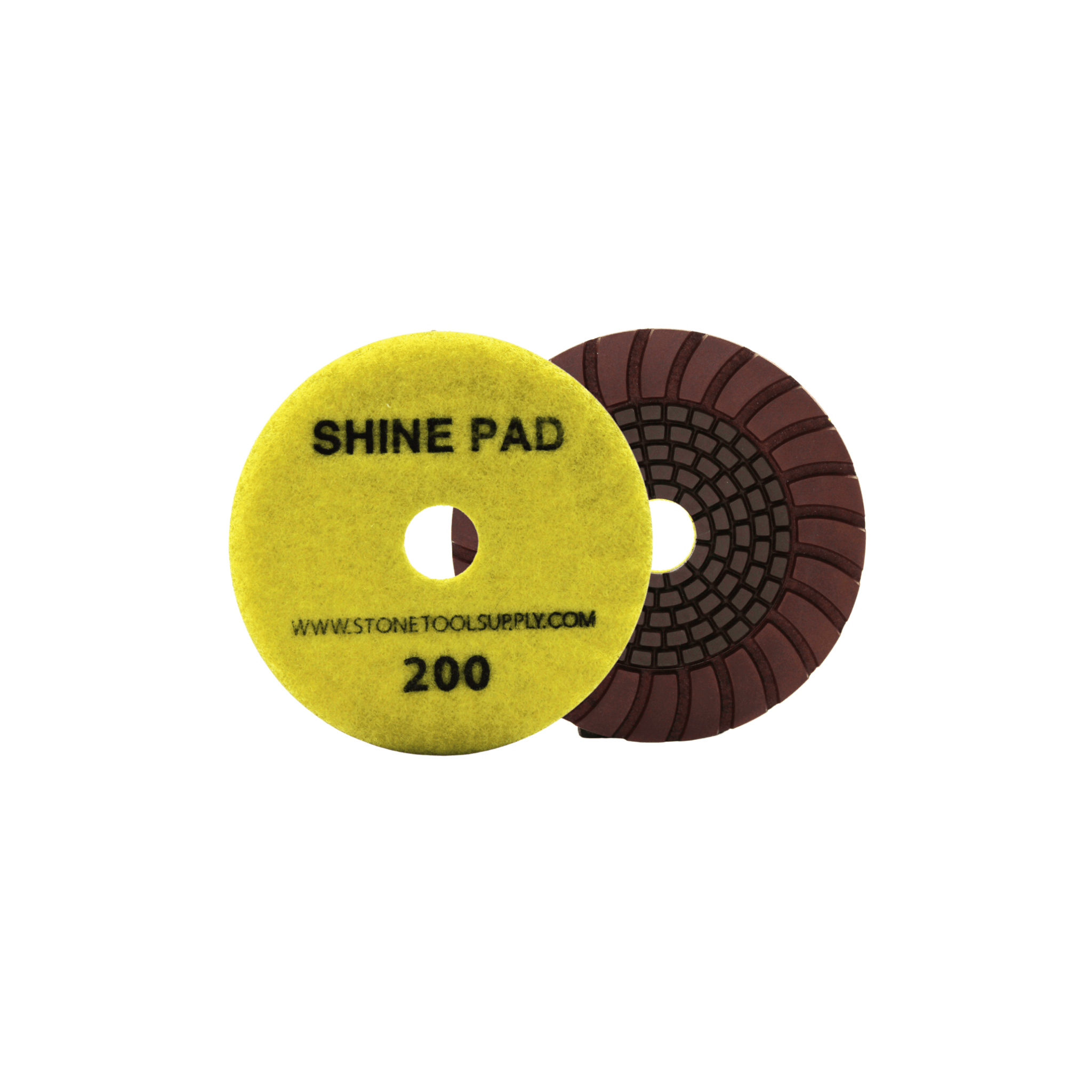 Copper and Resin Bonded 'Shine' Pad 4" #200 - Direct Stone Tool Supply, Inc