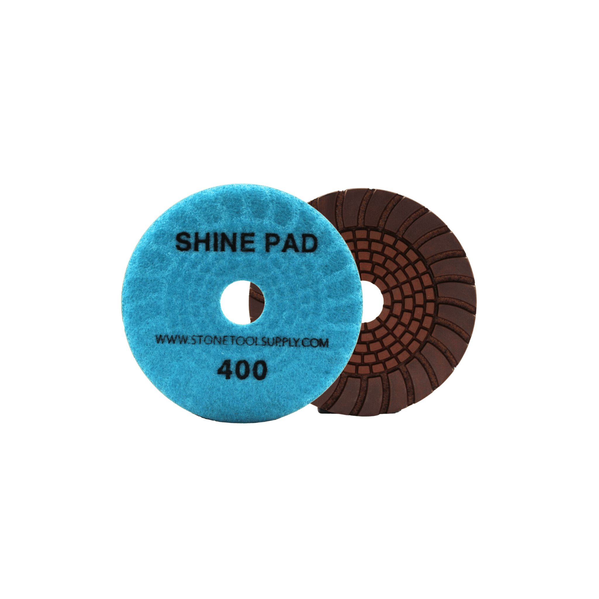 Copper and Resin Bonded 'Shine' Pad 4" #400 - Direct Stone Tool Supply, Inc