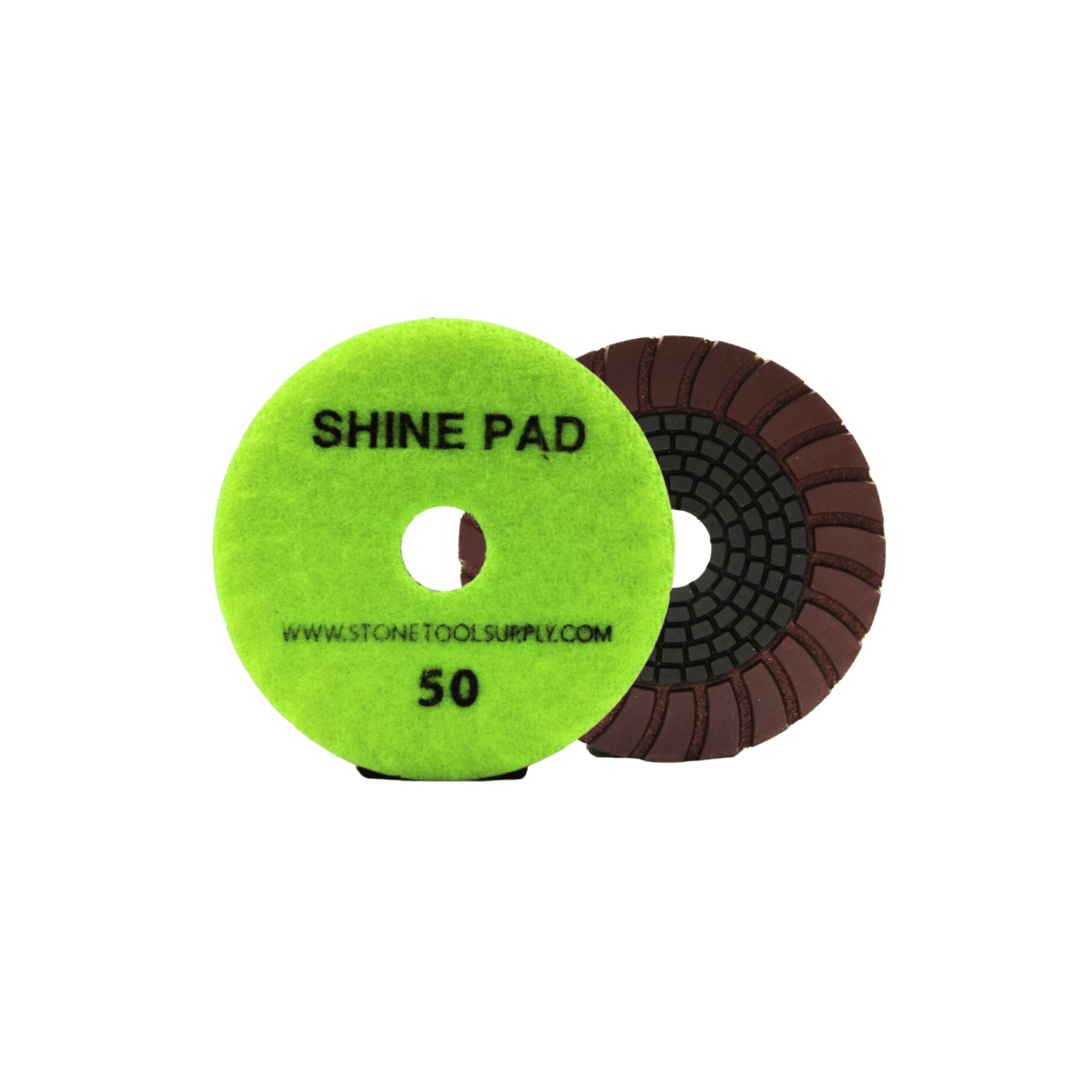 Copper and Resin Bonded 'Shine' Pad 4" #50 - Direct Stone Tool Supply, Inc