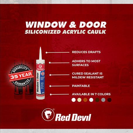 Window & Door Siliconized Acrylic Caulk 10.1 FL. OZ. Cartridge White - Direct Stone Tool Supply, Inc