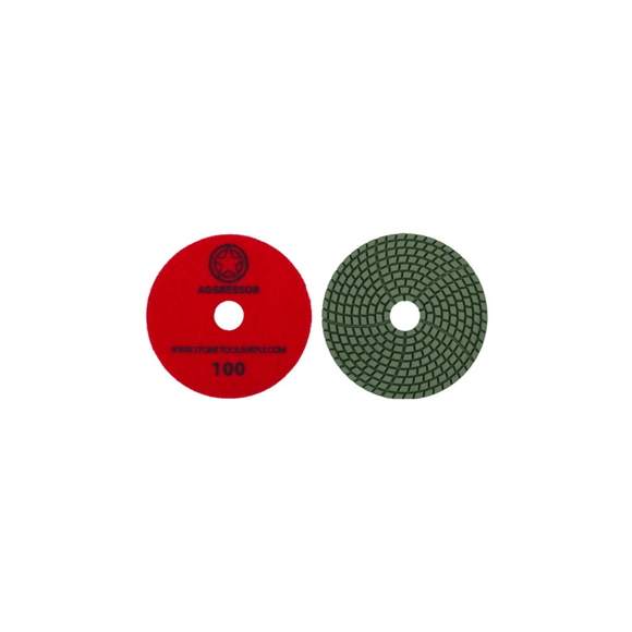 Aggressor 4" Wet Polishing Pad #100 - Direct Stone Tool Supply, Inc