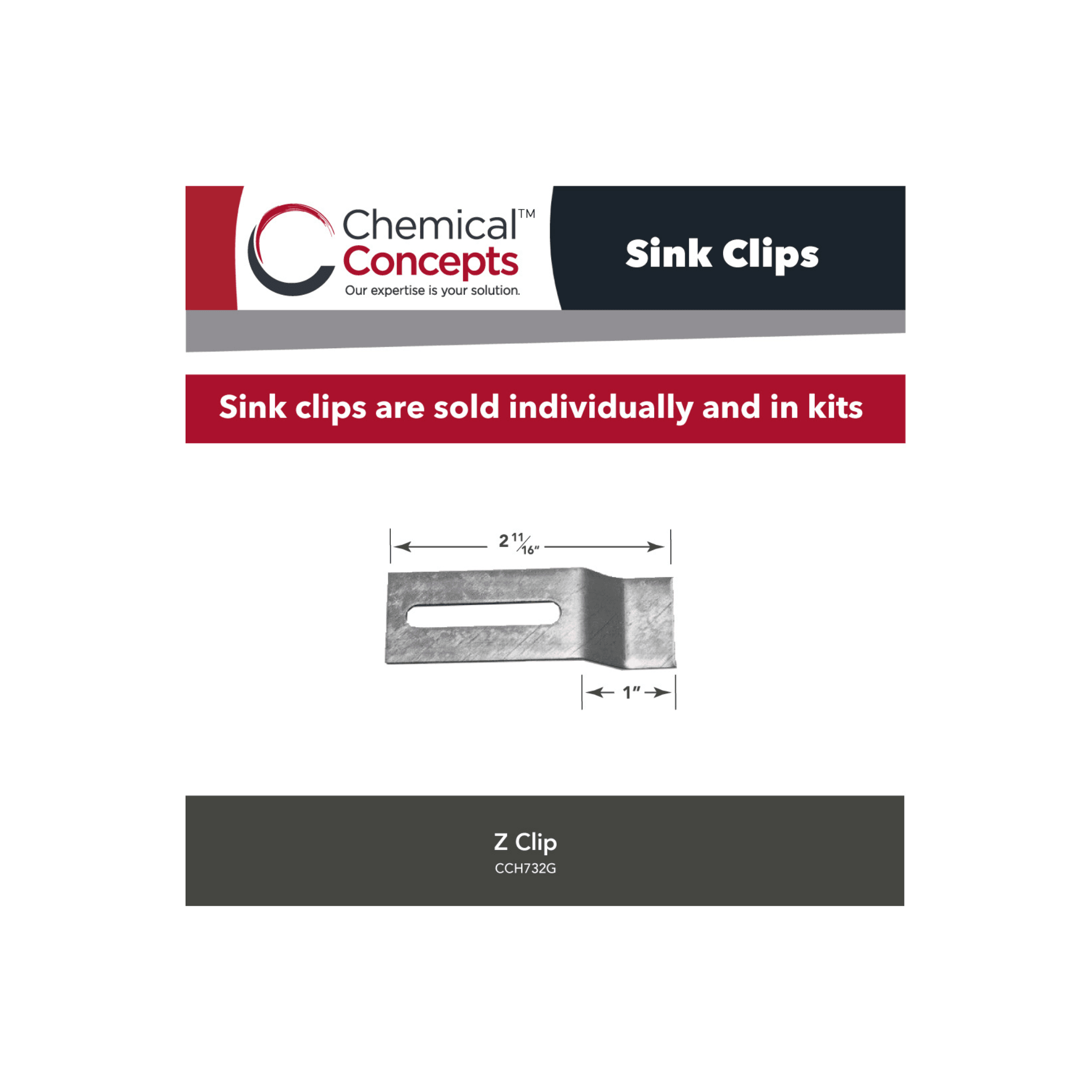 Chem-Set™ Metal Sink Clips - Direct Stone Tool Supply, Inc