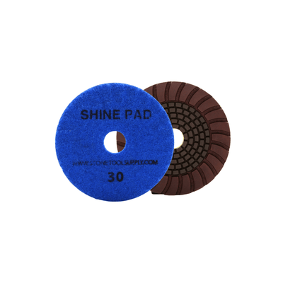 Copper and Resin Bonded 'Shine' Pad 4" #30 - Direct Stone Tool Supply, Inc