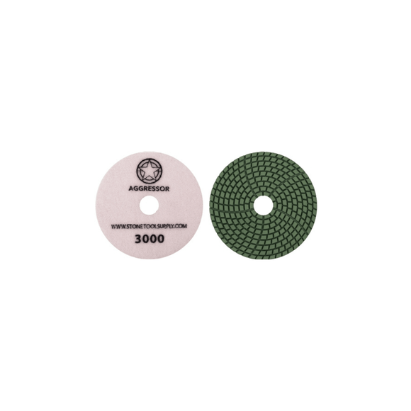 Aggressor 4" Wet Polishing Pad #3000 - Direct Stone Tool Supply, Inc