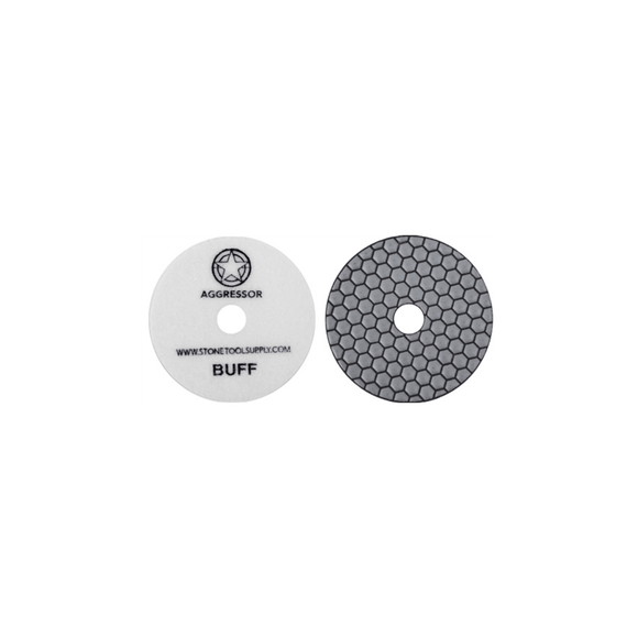 Aggressor 4" Dry Polishing Pad White Buff - Direct Stone Tool Supply, Inc