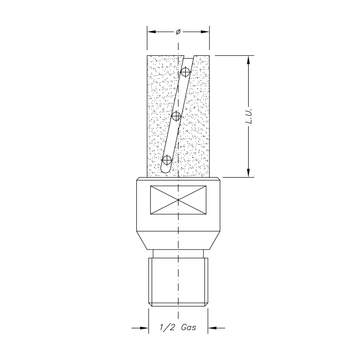 Marmoelettromeccanica Electroplated Finger-Bit 40 mm 1/2" Gas - Direct Stone Tool Supply, Inc